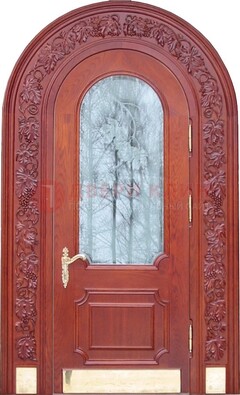Толстая металлическая арочная дверь со стеклом ДА-20 в Костроме