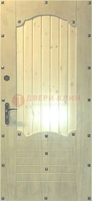 Белая железная дверь с евровагонкой ДЕ-9 в Архангельске