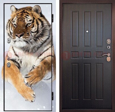 Металлическая дверь с фотопечатью тигра ДФ-1 в Архангельске