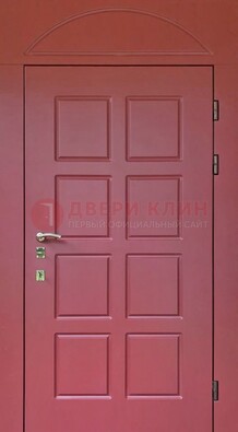 Красная стальная дверь с верхней фрамугой ДФГ-13 в Архангельске
