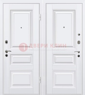 Белая металлическая дверь с МДФ ДМ-179 в Архангельске