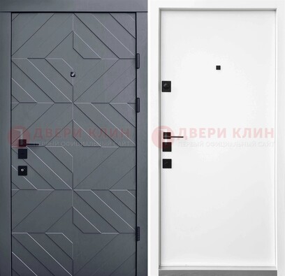Темная уличная дверь с филенчатой МДФ внутри ДМ-205 в Архангельске