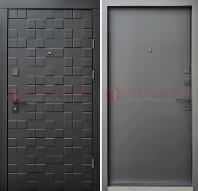 Темная стальная филенчатая дверь с МДФ ДМ-221 в Архангельске