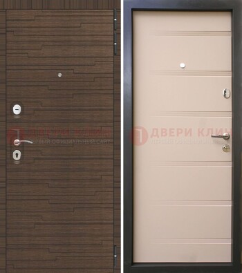 Коричневая  железная дверь c фрезерованной МДФ ДМ-248 в Архангельске