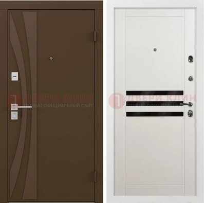 Стальная коричневая дверь с МДФ панелями ДМ-293 в Архангельске