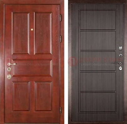 Красная металлическая дверь с МДФ в квартиру ДМ-387 в Архангельске