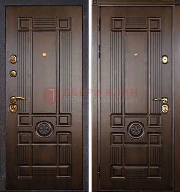 Квартирная коричневая железная дверь с МДФ ДМ-45 в Архангельске