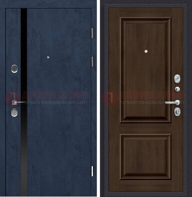 Синяя входная дверь МДФ с обеих сторон ДМ-473 в Мурманске