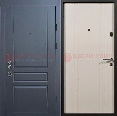 Темно-серая стальная дверь с МДФ хайтек ДМ-481 в Архангельске