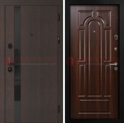 Темная входная дверь с МДФ панелями в квартиру ДМ-499 в Архангельске