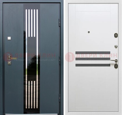 Темная квартирная дверь с разными МДФ ДМ-504 в Архангельске