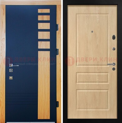 Двухцветная железная дверь с МДФ в квартиру ДМ-511 в Архангельске