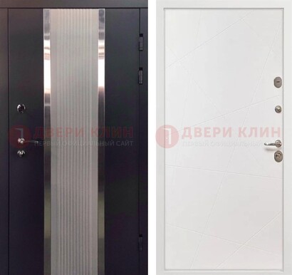 Темная металлическая дверь в квартиру МДФ с двух сторон ДМ-512 в Волоколамске