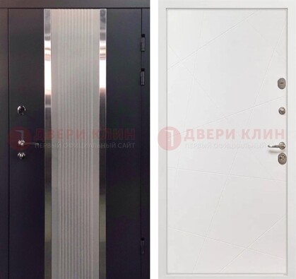 Темная металлическая дверь в квартиру МДФ с двух сторон ДМ-512 в Архангельске