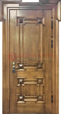 Филенчатая железная дверь с массивом дуба ДМД-56 в Архангельске