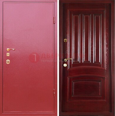 Красная металлическая дверь с порошковым напылением ДП-165 в Архангельске