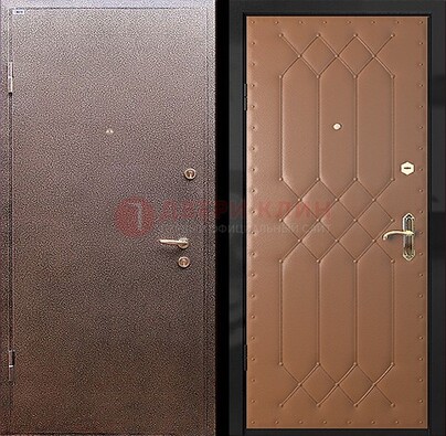 Коричневая металлическая дверь с порошковым окрасом ДП-22 в Балашихе