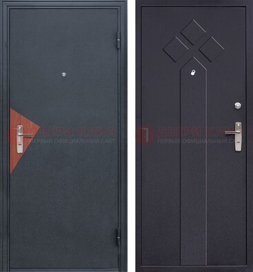 Черная входная дверь с порошковым напылением и узором внутри ДП-241 в Архангельске