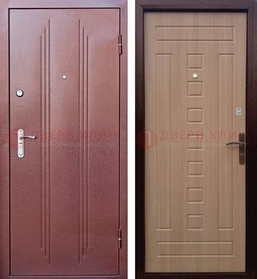 Стальная дверь с порошковым напыление цвета медный антик ДП-249 в Пскове