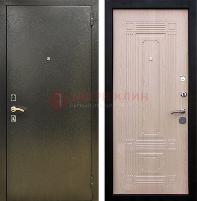 Входная темно-серая дверь с порошковым напылением и МДФ ДП-273 в Архангельске