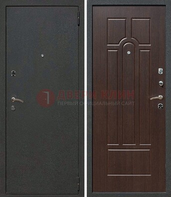Черная металлическая дверь с порошковым окрасом ДП-47 в Архангельске