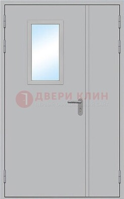 Белая входная техническая дверь со стеклянной вставкой ДПП-10 в Йошкар-Оле