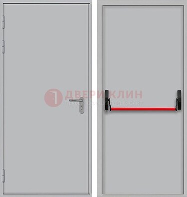 Белая металлическая противопожарная дверь с длинной ручкой ДПП-14 в Архангельске