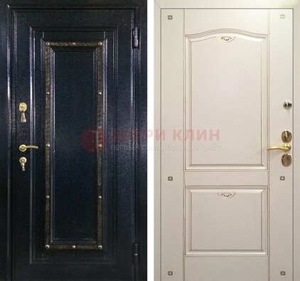 Парадная дверь с золотистым декором ДПР-3 в квартиру в Архангельске