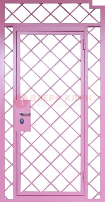 Розовая металлическая решетчатая дверь ДР-15 в Архангельске
