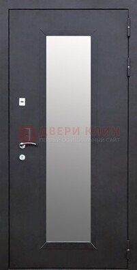 Черная стальная дверь порошок со стеклом ДС-33 в Архангельске