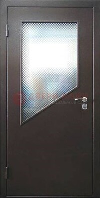 Стальная дверь со стеклом ДС-5 в кирпичный коттедж в Архангельске