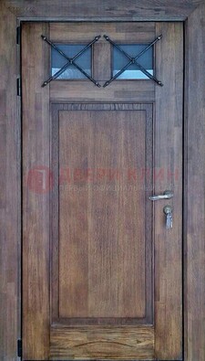 Металлическая дверь с Виноритом со стеклом и ковкой под старину ДСК-209 в Архангельске