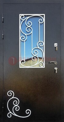 Входная дверь Порошок со стеклом и ковкой ДСК-278 в Архангельске