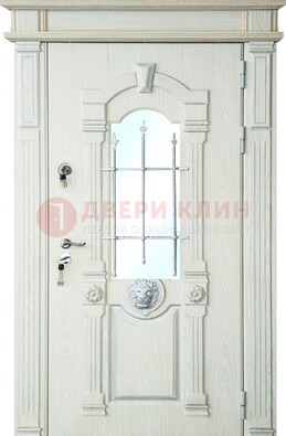 Герметичная входная дверь со стеклом и ковкой с украшением ДСК-64 в Архангельске