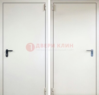 Белая железная техническая дверь ДТ-16 в Архангельске