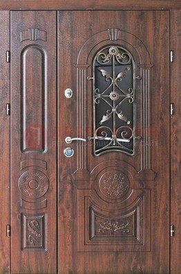 Металлическая дверь с узором и виноритом ДВТ-146 в Архангельске