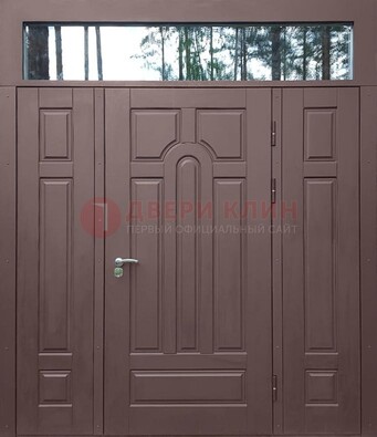 Парадная металлическая дверь с виноритом и стеклом ДВТ-167 в Люберцах