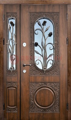 Железная дверь с виноритом и ковкой ДВТ-180 в Новосибирске