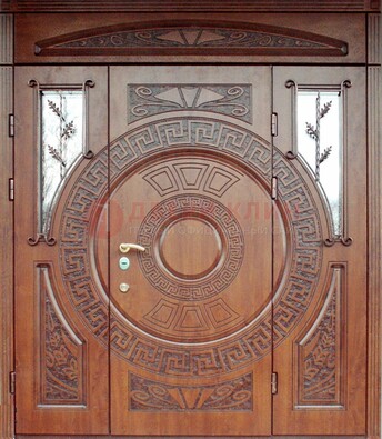 Стальная дверь с виноритом и фрамугами ДВТ-188 в Архангельске