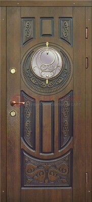 Одностворчатая входная дверь с виноритом и стеклом ДВТ-193 в Архангельске