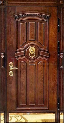 Входная дверь с виноритом в коричневом цвете ДВТ-236 