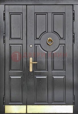 Черная металическая дверь с виноритом для дома ДВТ-241 в Архангельске