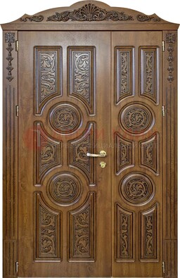 Дизайнерская железная дверь с виноритом и узором ДВТ-257 в Котельниках