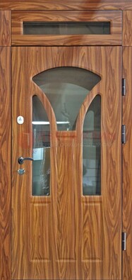 Коричневая классическая входная дверь с виноритом ДВТ-66 в Архангельске