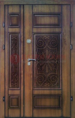 Входная железная дверь с виноритом и резьбой ДВТ-96 в Нижнем Новгороде