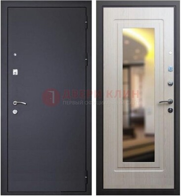 Черная металлическая дверь с зеркалом ДЗ-26 в Архангельске