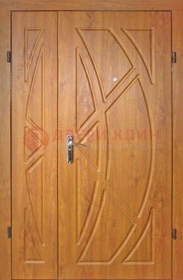 Полуторная металлическая дверь с МДФ золотой дуб ПЛ-17 в Архангельске